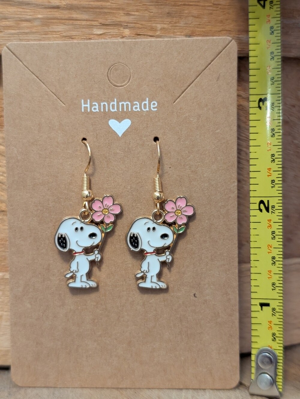 Peanuts Snoopy Enamel Metal Earrings NEW
